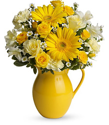 Teleflora's Sunny Day Pitcher of Cheer 